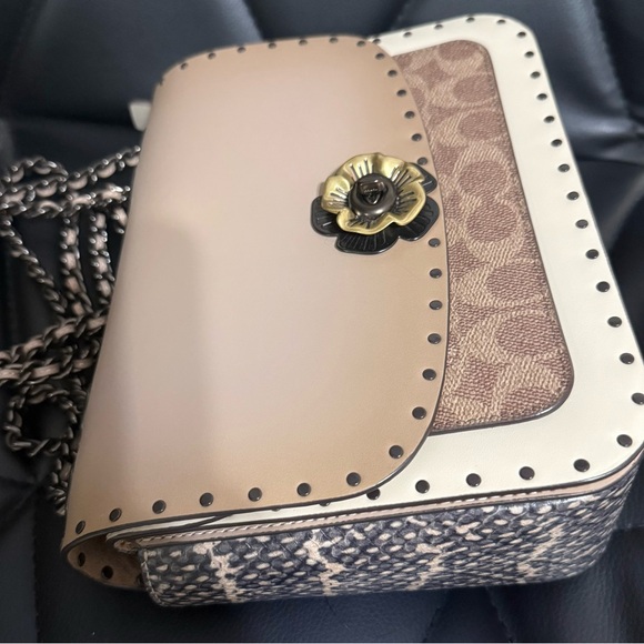 Coach Tan and Cream Shoulder Bag